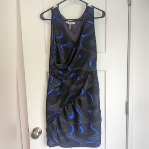 Halston Heritage Black/Royal Blue Dress LBD - Size 10 - like new fondition